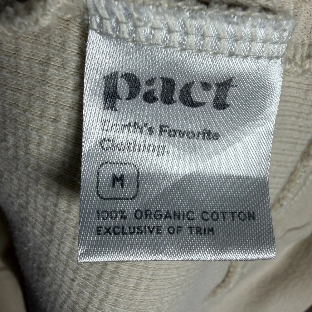 Pact Small Waffle Knit Sweatshirt Pullover Snap Oatmeal 100% Organic Cotton - Picture 11 of 13